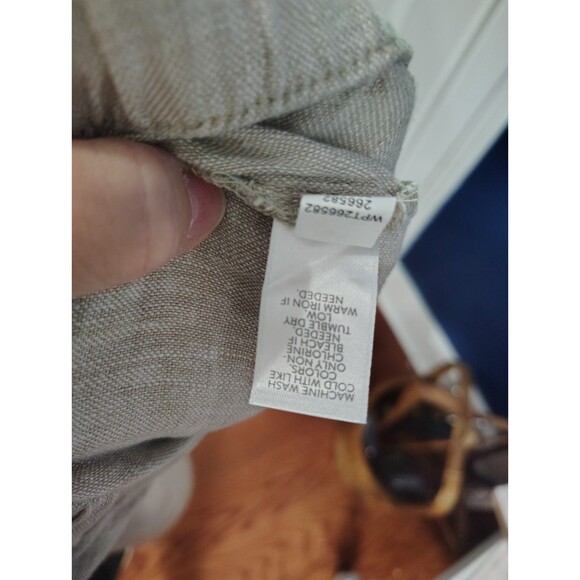 J. Jill Linen Women's Pull On Elastic Waist Pockets Natural Linen Pants Medium P - Picture 9 of 9